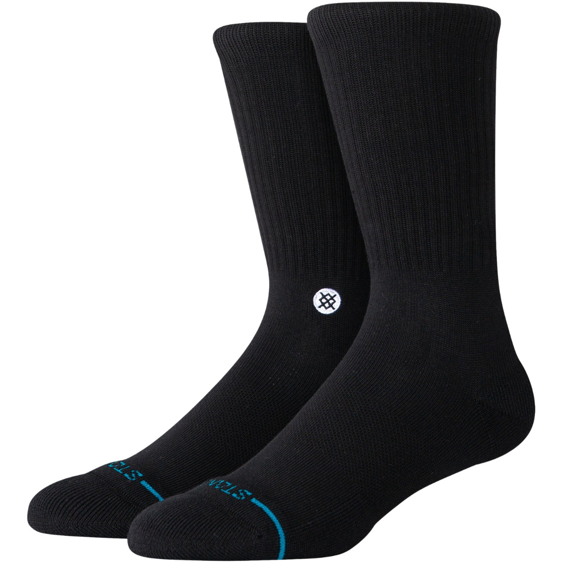 Crew Calcetines Unisex Icon « Stance » 2026, Modelo M311D14ICO - Black / Blanco